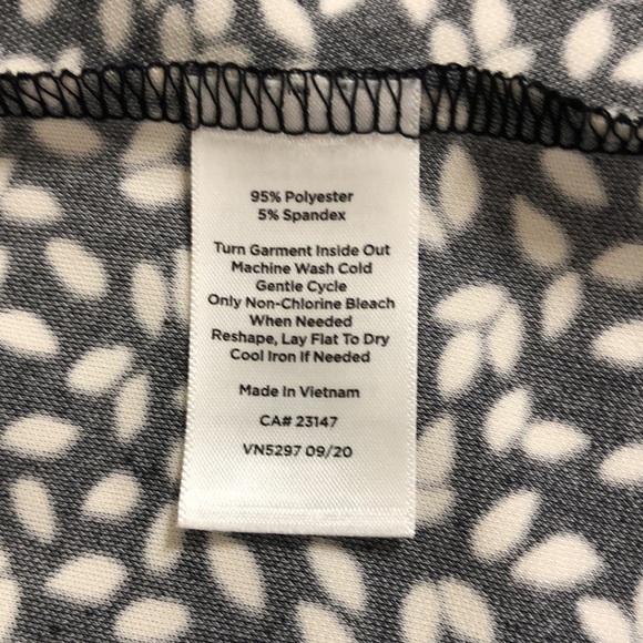 Talbots Black & White Leaf Print Midi Skirt - Size XS - Picture 9 of 9